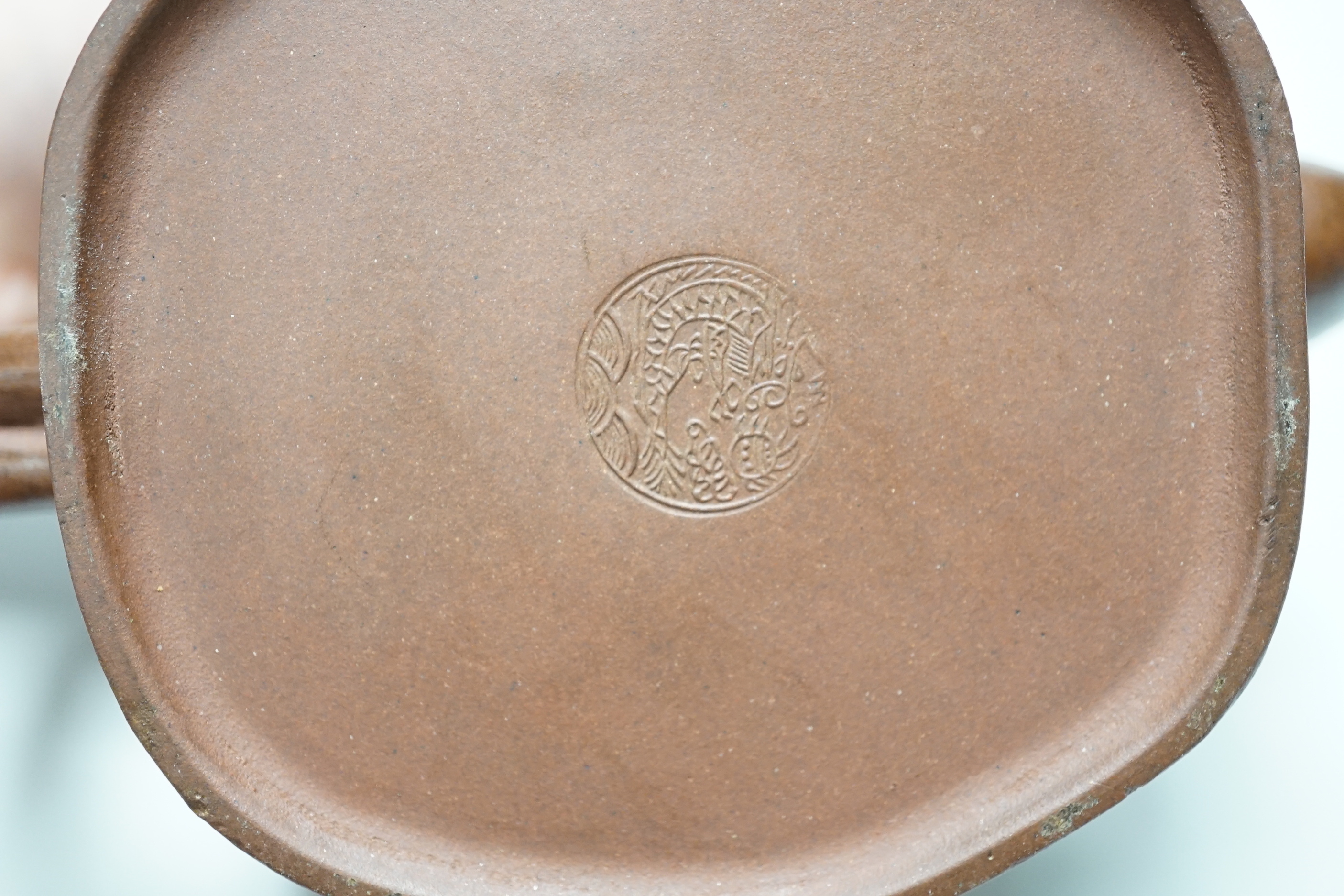 Four Chinese Yixing large terracotta teapots